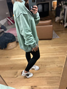 Work This Out Mock-Neck Washed Pullover-sweater-Bucketlist-Anna Kaytes Boutique, Women's Fashion Boutique in Grinnell, Iowa