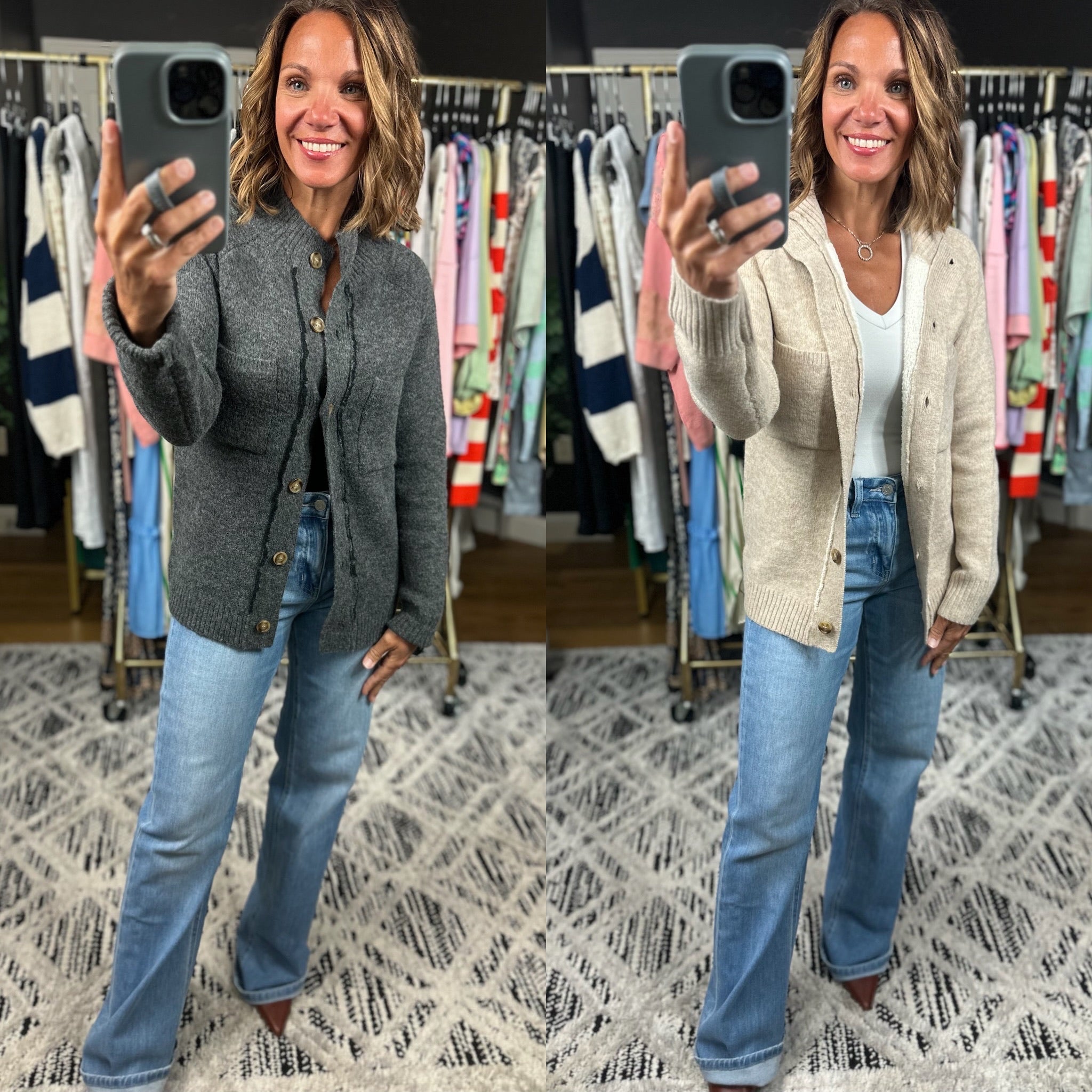 Making Time Button Cardigan-Sweaters-Staccato-Anna Kaytes Boutique, Women's Fashion Boutique in Grinnell, Iowa