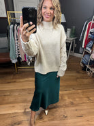 In Your Presence Satin Skirt - Hunter Green-Skirts-Blu Ivy B01153-Anna Kaytes Boutique, Women's Fashion Boutique in Grinnell, Iowa