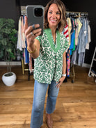 Late Spring Moment Patterned Top-Short Sleeves-Umgee-Anna Kaytes Boutique, Women's Fashion Boutique in Grinnell, Iowa