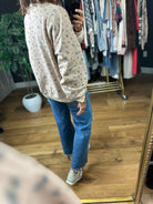 Peaceful Look Floral Crewneck-Sweaters-Blu Pepper-Anna Kaytes Boutique, Women's Fashion Boutique in Grinnell, Iowa