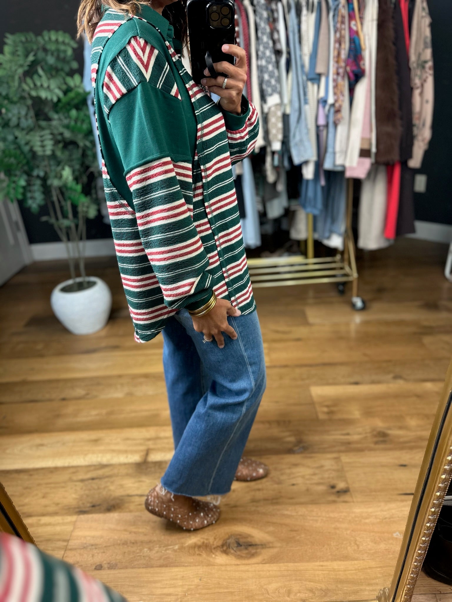Keeping Score Striped Pullover-Sweaters-Very J-Anna Kaytes Boutique, Women's Fashion Boutique in Grinnell, Iowa