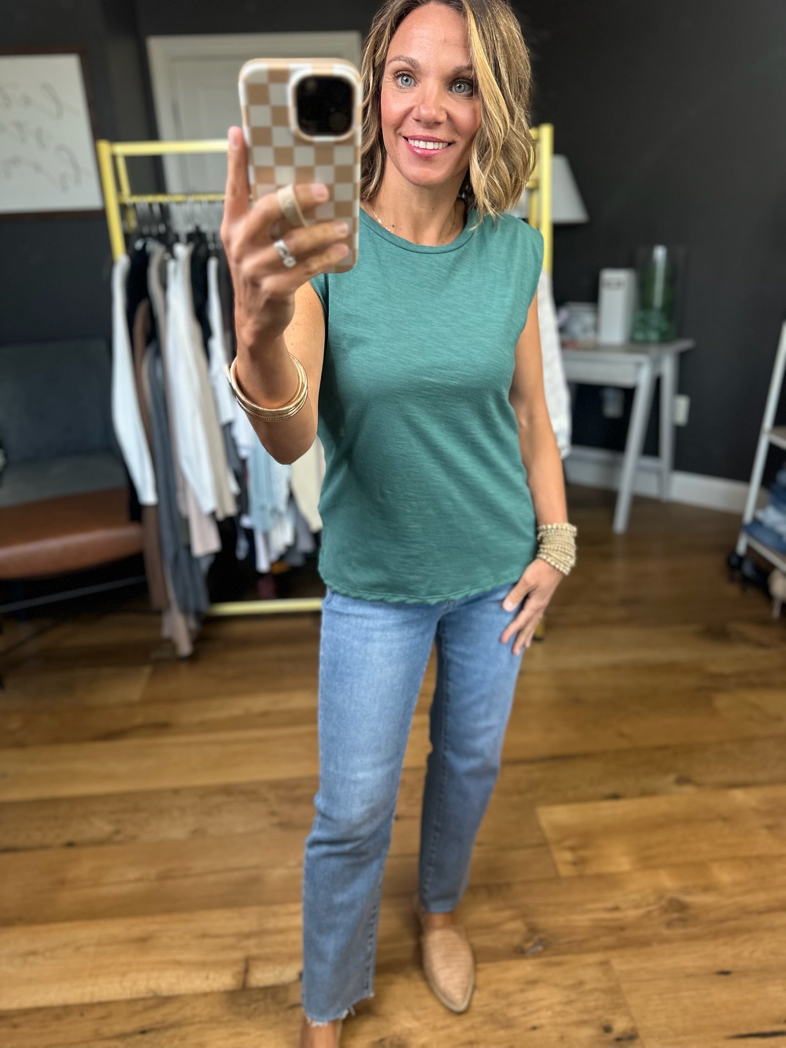 Standing Strong Cap-Sleeve Tee - Multiple Options-Wasabi & Mint-Anna Kaytes Boutique, Women's Fashion Boutique in Grinnell, Iowa