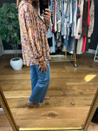 Fresh In Fall Patterned Top-Long Sleeves-Umgee-Anna Kaytes Boutique, Women's Fashion Boutique in Grinnell, Iowa