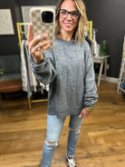 Do It Right Textured Sweater - Charcoal Black-Sweaters-La Miel-Anna Kaytes Boutique, Women's Fashion Boutique in Grinnell, Iowa