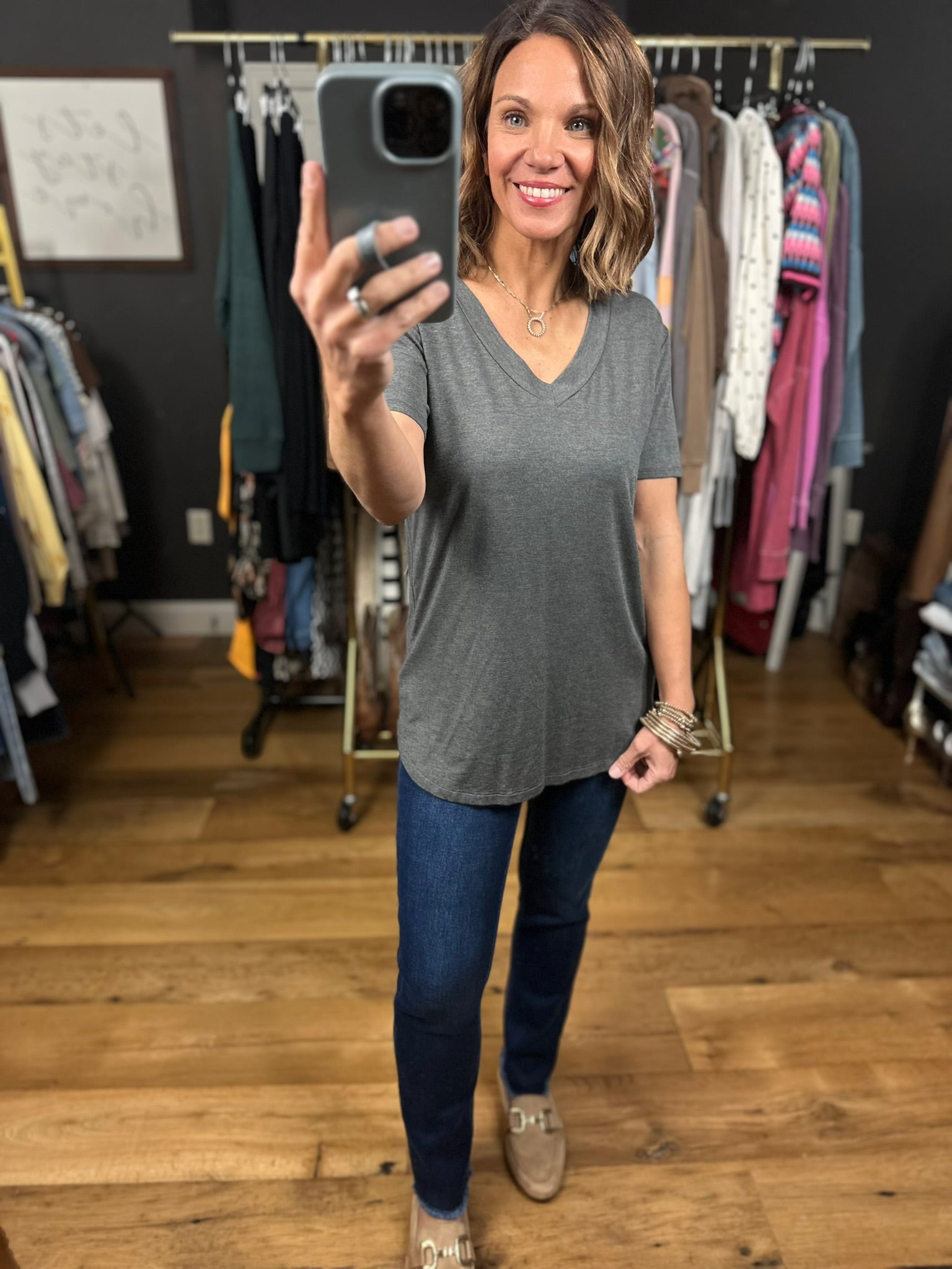 Focus On Me V-Neck Tee-Short Sleeves-Staccato-Anna Kaytes Boutique, Women's Fashion Boutique in Grinnell, Iowa