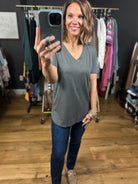 Focus On Me V-Neck Tee-Short Sleeves-Staccato-Anna Kaytes Boutique, Women's Fashion Boutique in Grinnell, Iowa