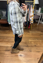 Happy Place Plaid Button-Down Longsleeve - Black/Brown-Long Sleeves-Thread & Supply-Anna Kaytes Boutique, Women's Fashion Boutique in Grinnell, Iowa