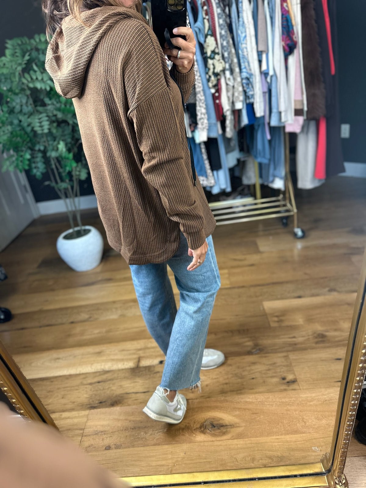 The Right Time Ribbed Hoodie-sweater-Doe & Rae-Anna Kaytes Boutique, Women's Fashion Boutique in Grinnell, Iowa