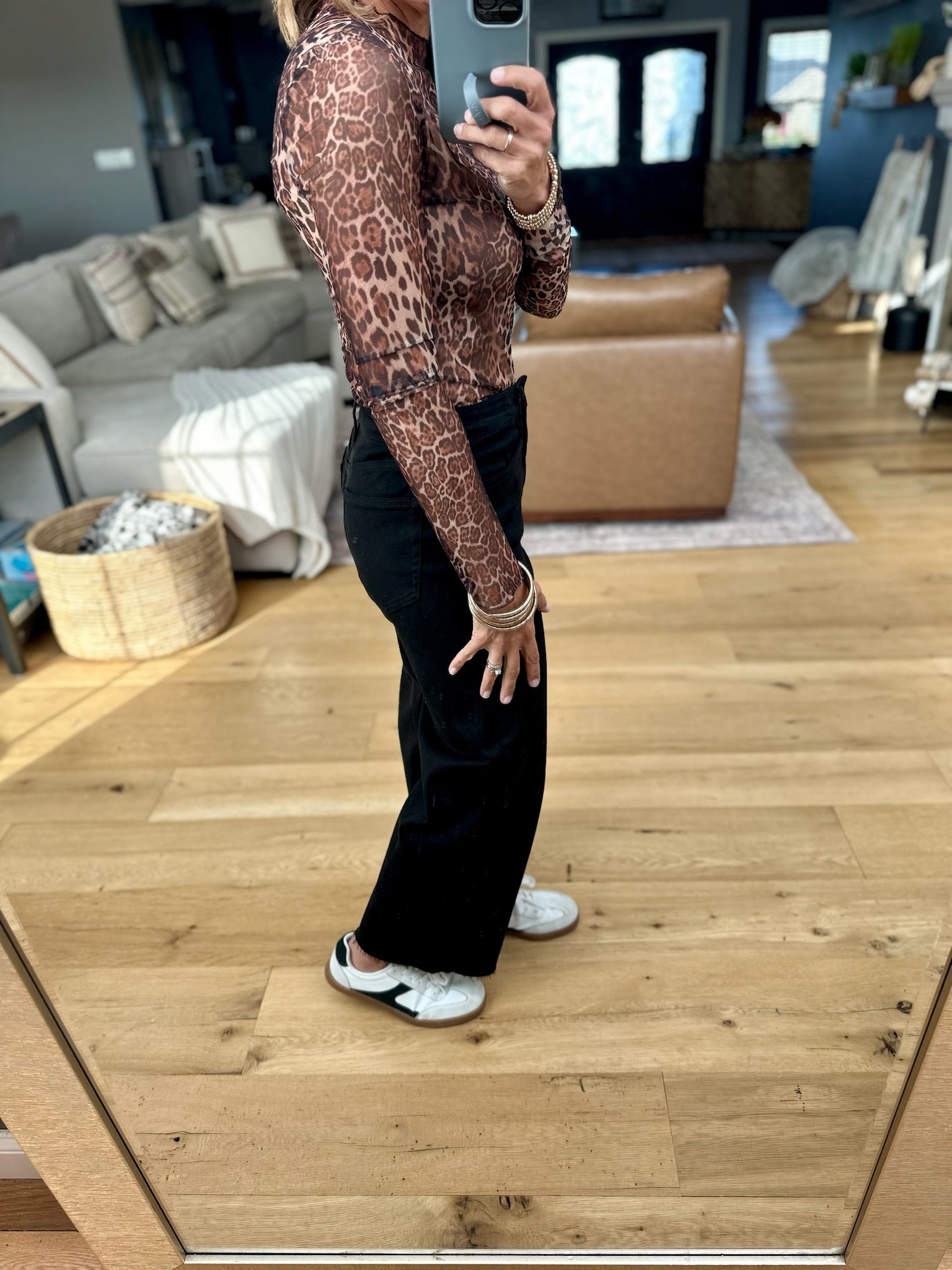 Night Prowl Animal Print Mesh Long Sleeve-Wishlist-Anna Kaytes Boutique, Women's Fashion Boutique in Grinnell, Iowa