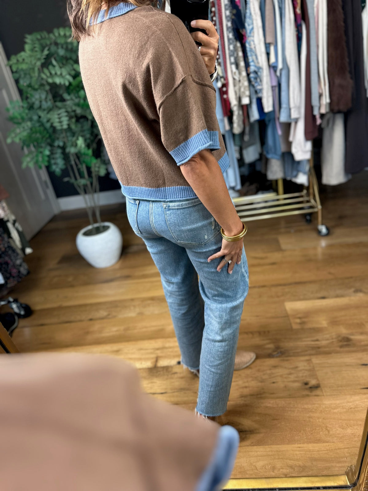 Would You Know Trimmed Button-Down Cardigan-Short Sleeves-ee:some-Anna Kaytes Boutique, Women's Fashion Boutique in Grinnell, Iowa