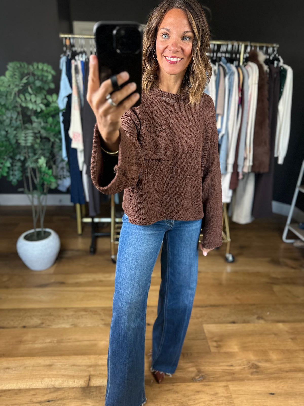 Keeping Score Knit Sweater-Sweaters-POL-Anna Kaytes Boutique, Women's Fashion Boutique in Grinnell, Iowa