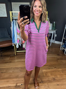 Happiest Day Striped Collared Dress - Pink Multi-Entro-Anna Kaytes Boutique, Women's Fashion Boutique in Grinnell, Iowa