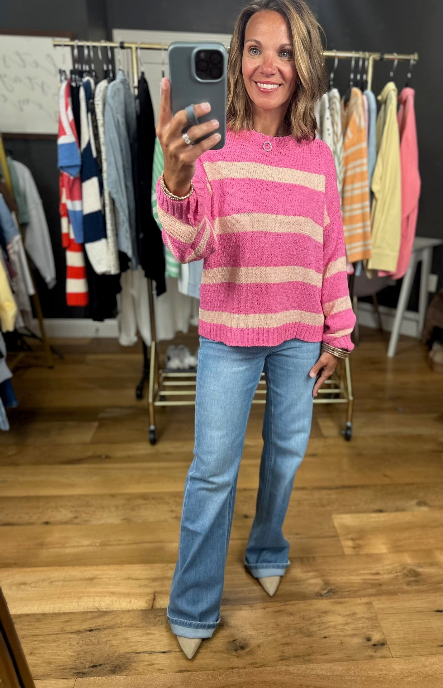 Sweeter Soul Striped Knit Top-Sweaters-Wishlist-Anna Kaytes Boutique, Women's Fashion Boutique in Grinnell, Iowa