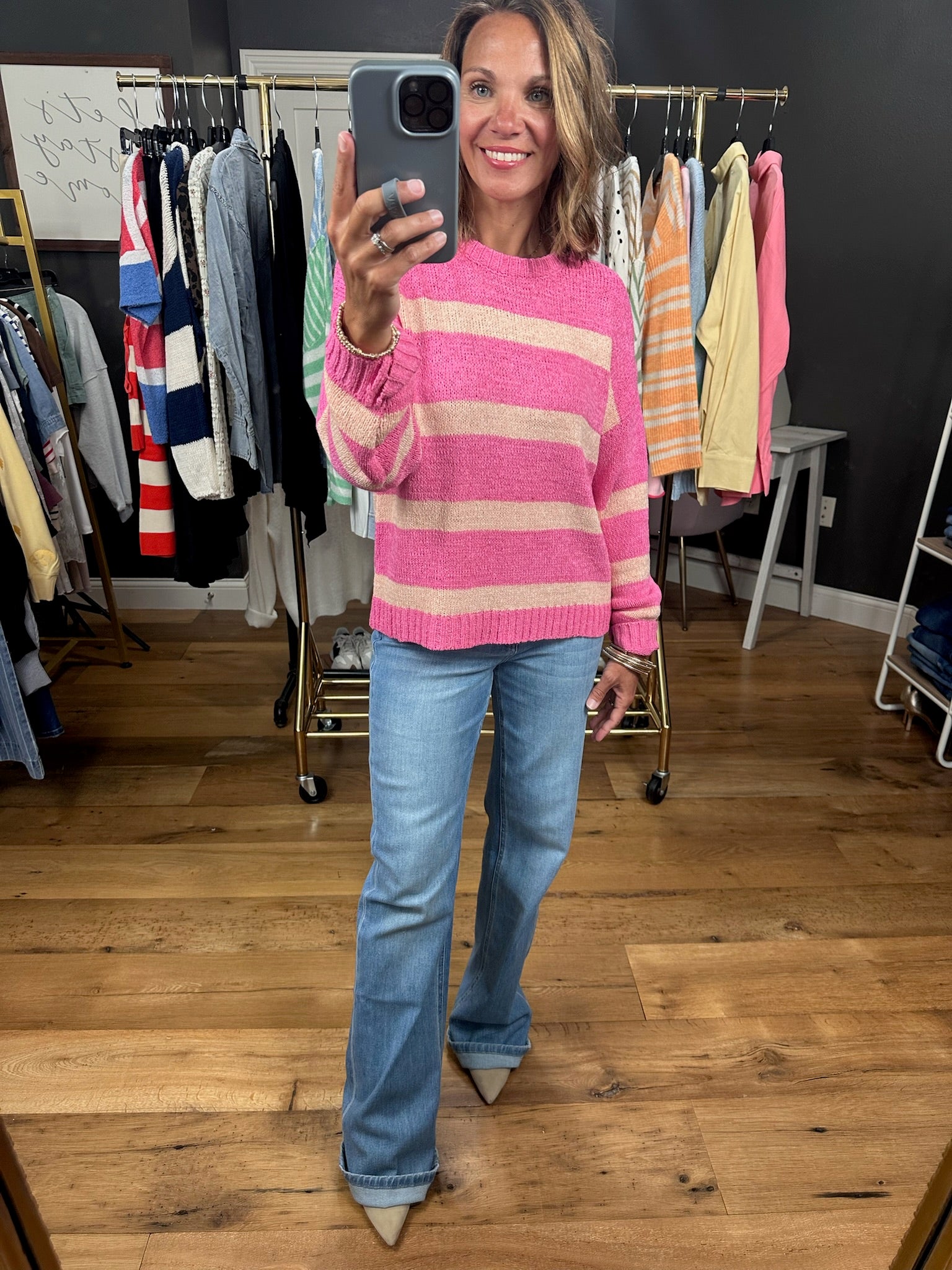 Sweeter Soul Striped Knit Top-Sweaters-Wishlist-Anna Kaytes Boutique, Women's Fashion Boutique in Grinnell, Iowa