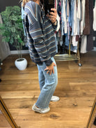 Give & Take Striped Crew-Long Sleeves-Be Cool-Anna Kaytes Boutique, Women's Fashion Boutique in Grinnell, Iowa