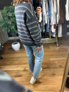Give & Take Striped Crew-Long Sleeves-Be Cool-Anna Kaytes Boutique, Women's Fashion Boutique in Grinnell, Iowa