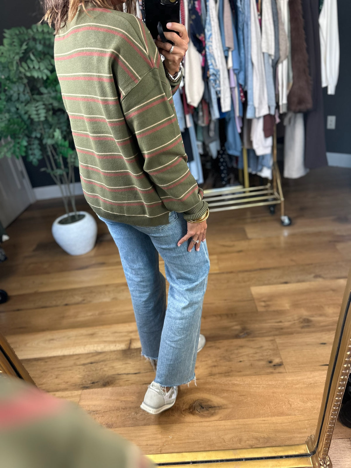 Give & Take Striped Crew-Long Sleeves-Be Cool-Anna Kaytes Boutique, Women's Fashion Boutique in Grinnell, Iowa