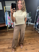 First Time Feelings Knit Parachute Jogger Pant - Mocha-Joggers-Entro P22302-Anna Kaytes Boutique, Women's Fashion Boutique in Grinnell, Iowa