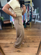 First Time Feelings Knit Parachute Jogger Pant - Mocha-Joggers-Entro P22302-Anna Kaytes Boutique, Women's Fashion Boutique in Grinnell, Iowa