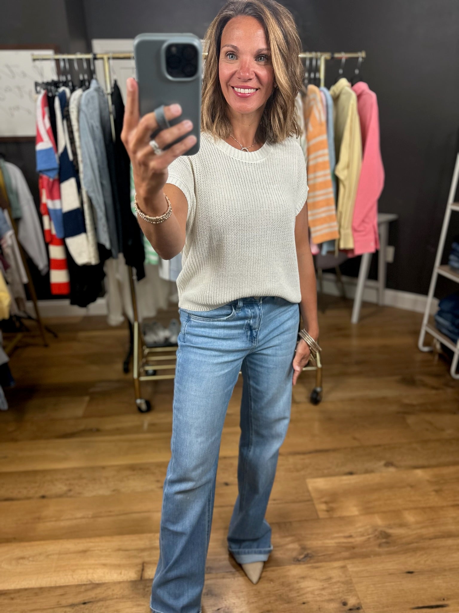 Weekend Reset Knit Top-Short Sleeves-Blu Pepper-Anna Kaytes Boutique, Women's Fashion Boutique in Grinnell, Iowa