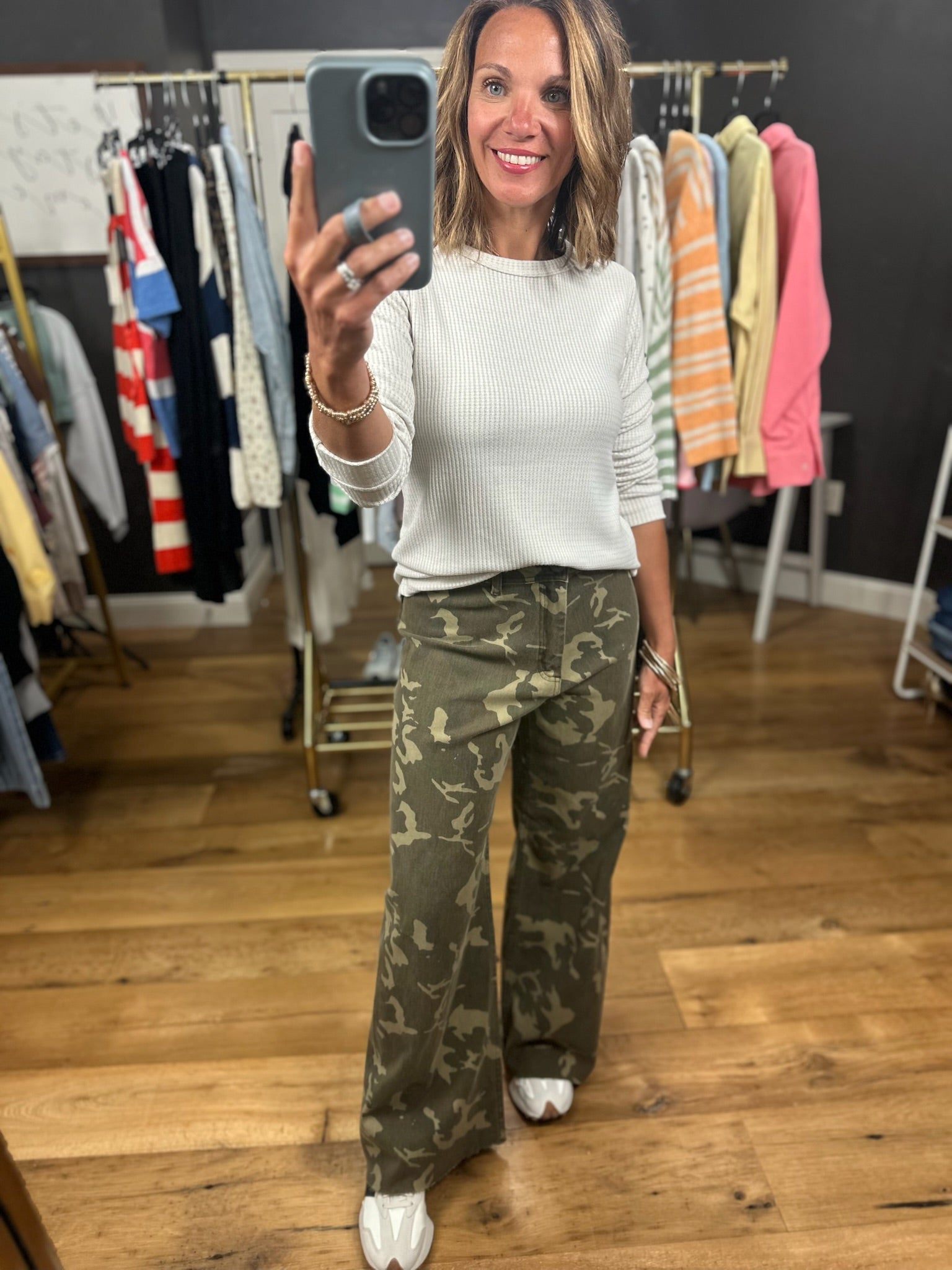 Never Seen Camo Wide-Leg Pant-Jeans-Miou Muse-Anna Kaytes Boutique, Women's Fashion Boutique in Grinnell, Iowa