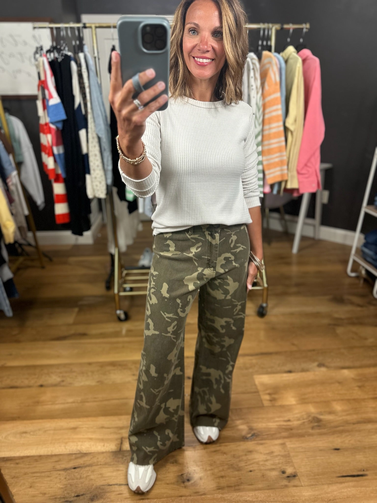 Never Seen Camo Wide-Leg Pant-Jeans-Miou Muse-Anna Kaytes Boutique, Women's Fashion Boutique in Grinnell, Iowa