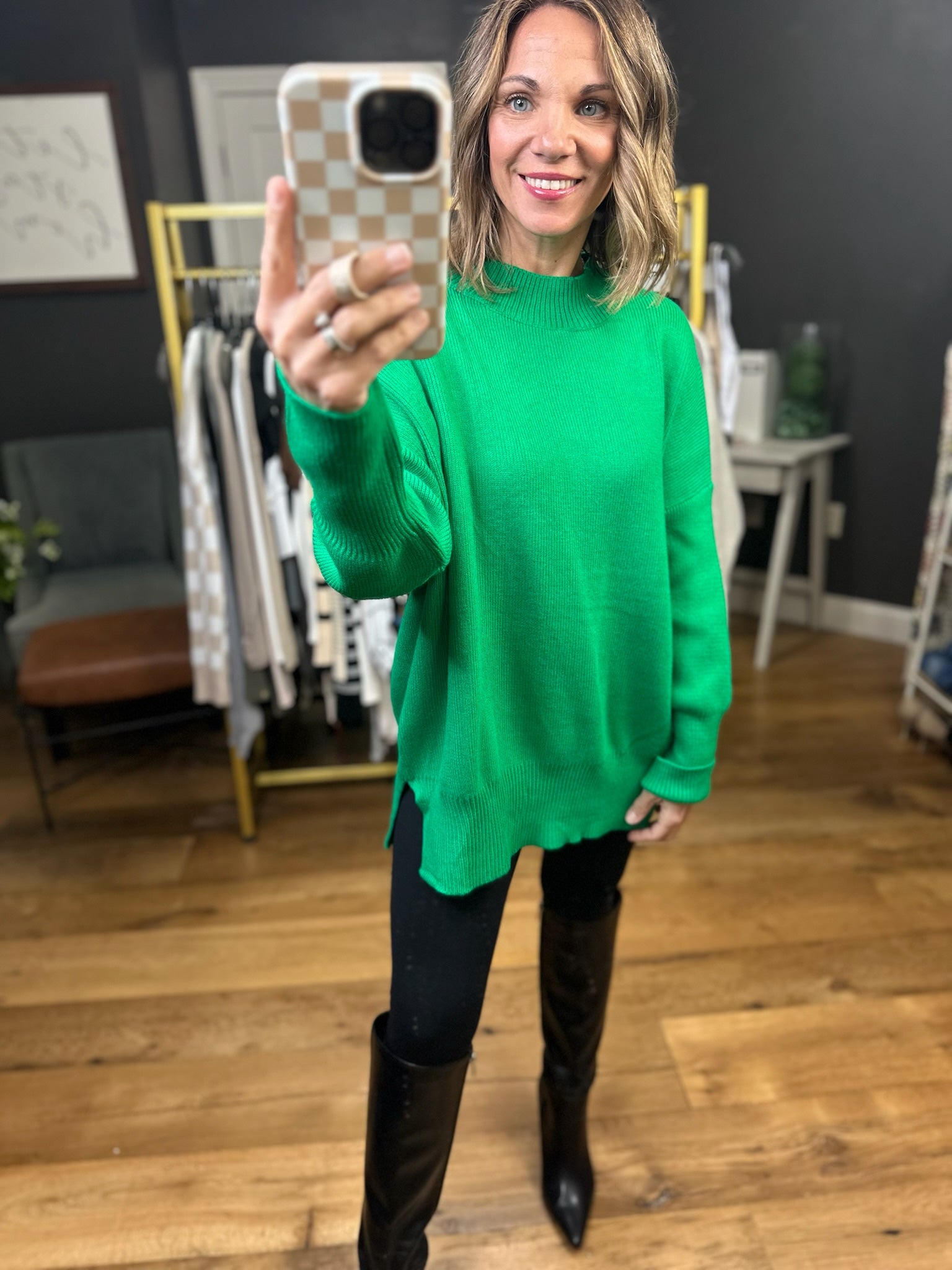 Quick Decision Ribbed Sweater With Side-Slit Detail - Multiple Options-Sweaters-Miracle-Anna Kaytes Boutique, Women's Fashion Boutique in Grinnell, Iowa