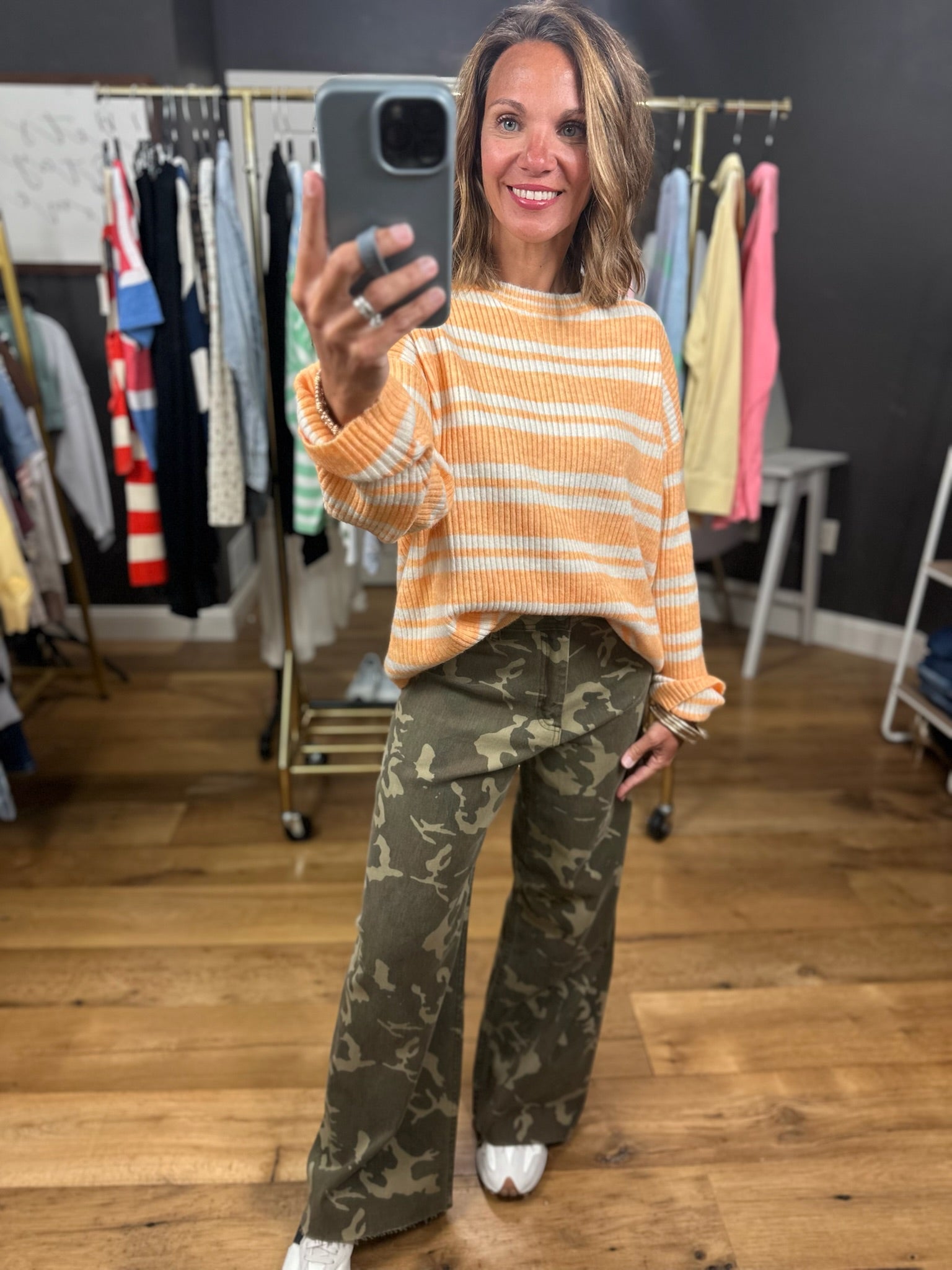 Greatest Joy Striped Knit Top-Sweaters-Wishlist-Anna Kaytes Boutique, Women's Fashion Boutique in Grinnell, Iowa