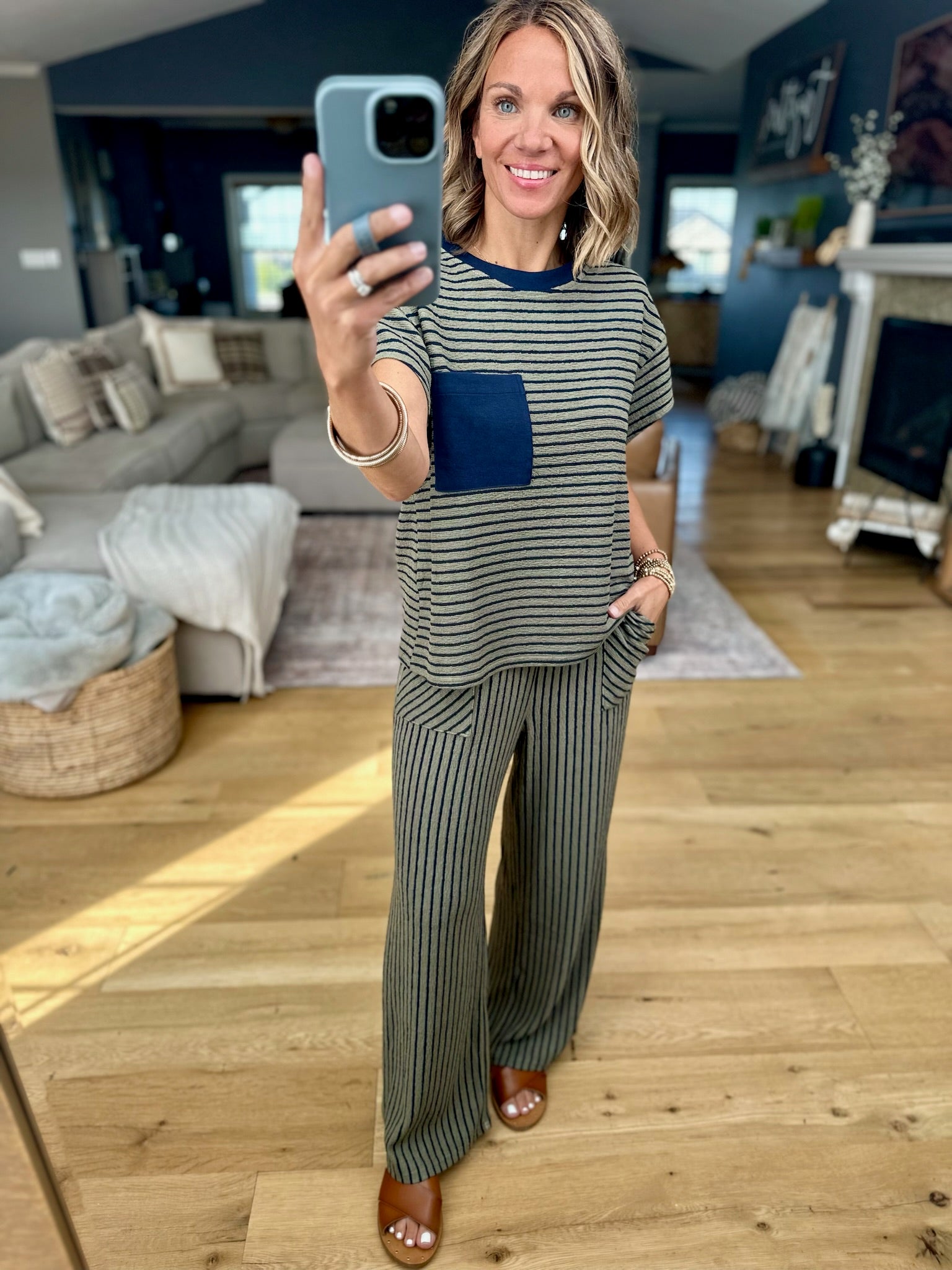 How Sure Striped Pocket 2-Piece Set-Eesome-Anna Kaytes Boutique, Women's Fashion Boutique in Grinnell, Iowa