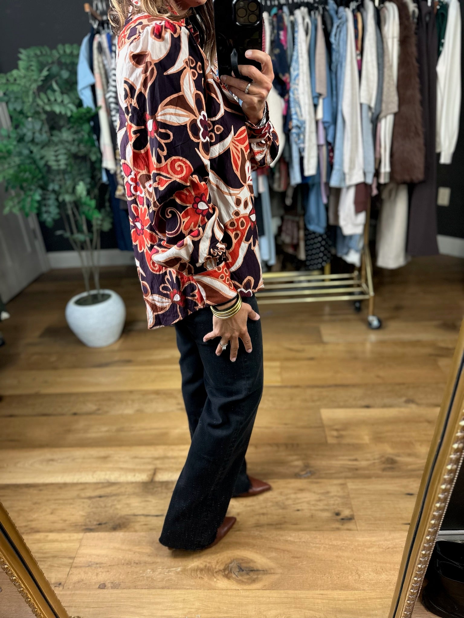 Begging You Patterned Top-Long Sleeves-Fate-Anna Kaytes Boutique, Women's Fashion Boutique in Grinnell, Iowa