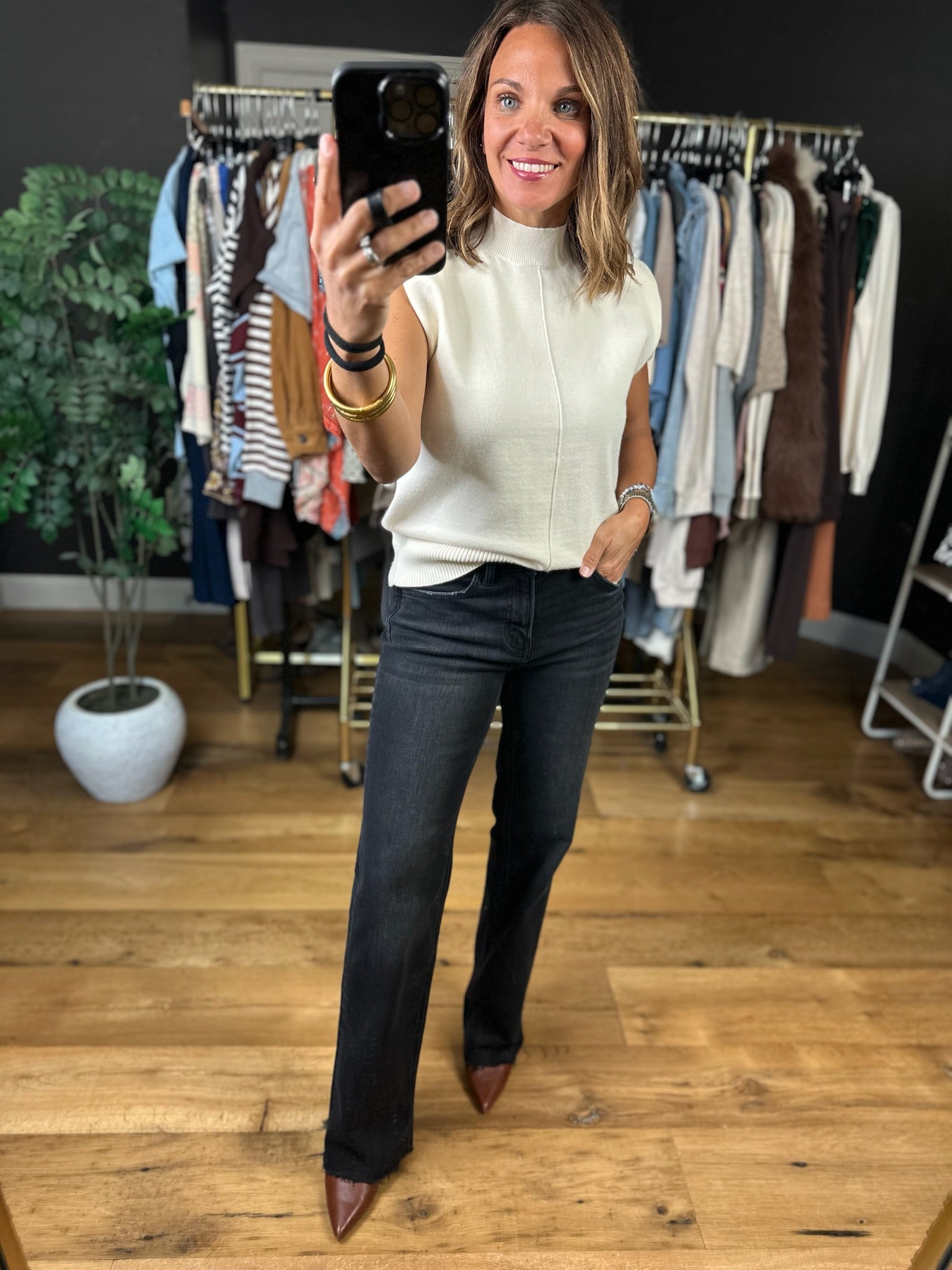 The Frankie High-Rise Slim-Wide Denim-Pants-Flying Monkey-Anna Kaytes Boutique, Women's Fashion Boutique in Grinnell, Iowa
