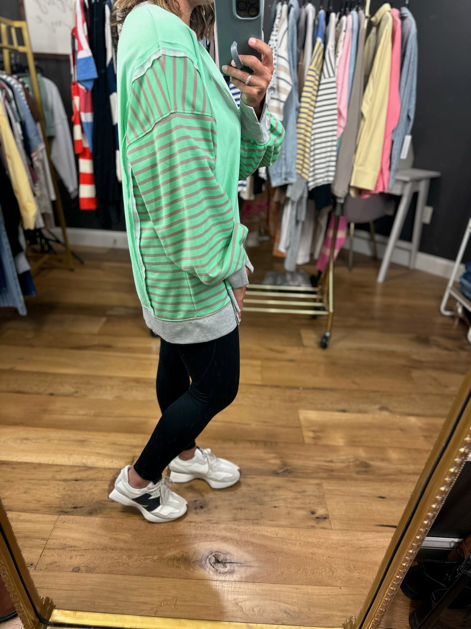 Real Dreams Contrasting Crew-Sweaters-Very J-Anna Kaytes Boutique, Women's Fashion Boutique in Grinnell, Iowa