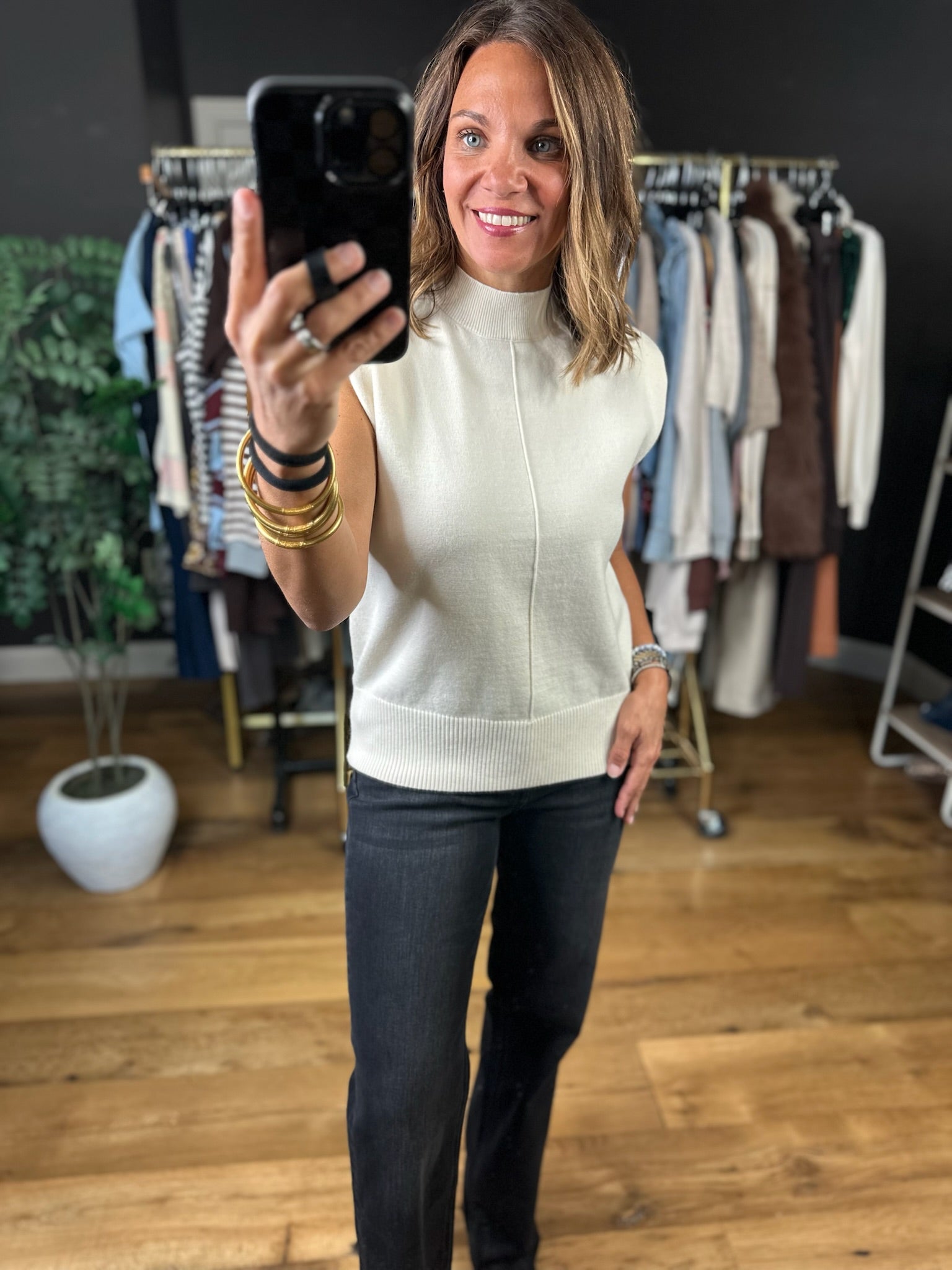 Bring To The Table Mock-Neck Knit-Sweaters-Skies Are Blue-Anna Kaytes Boutique, Women's Fashion Boutique in Grinnell, Iowa
