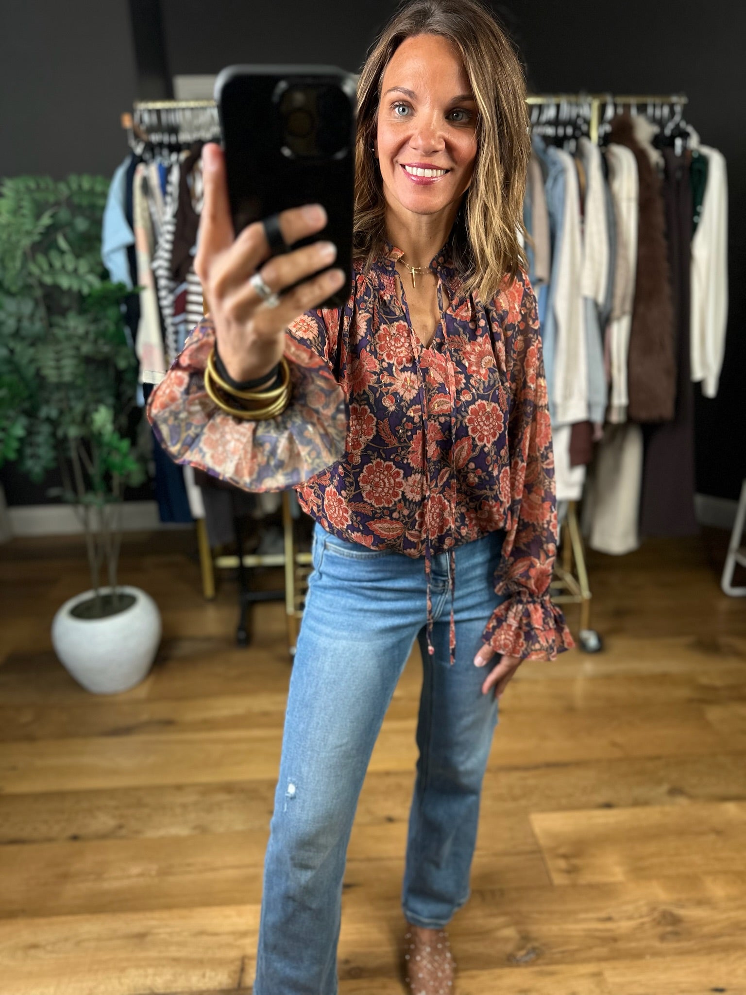 Wander Away Floral Long Sleeve Top-Long Sleeves-Fate-Anna Kaytes Boutique, Women's Fashion Boutique in Grinnell, Iowa