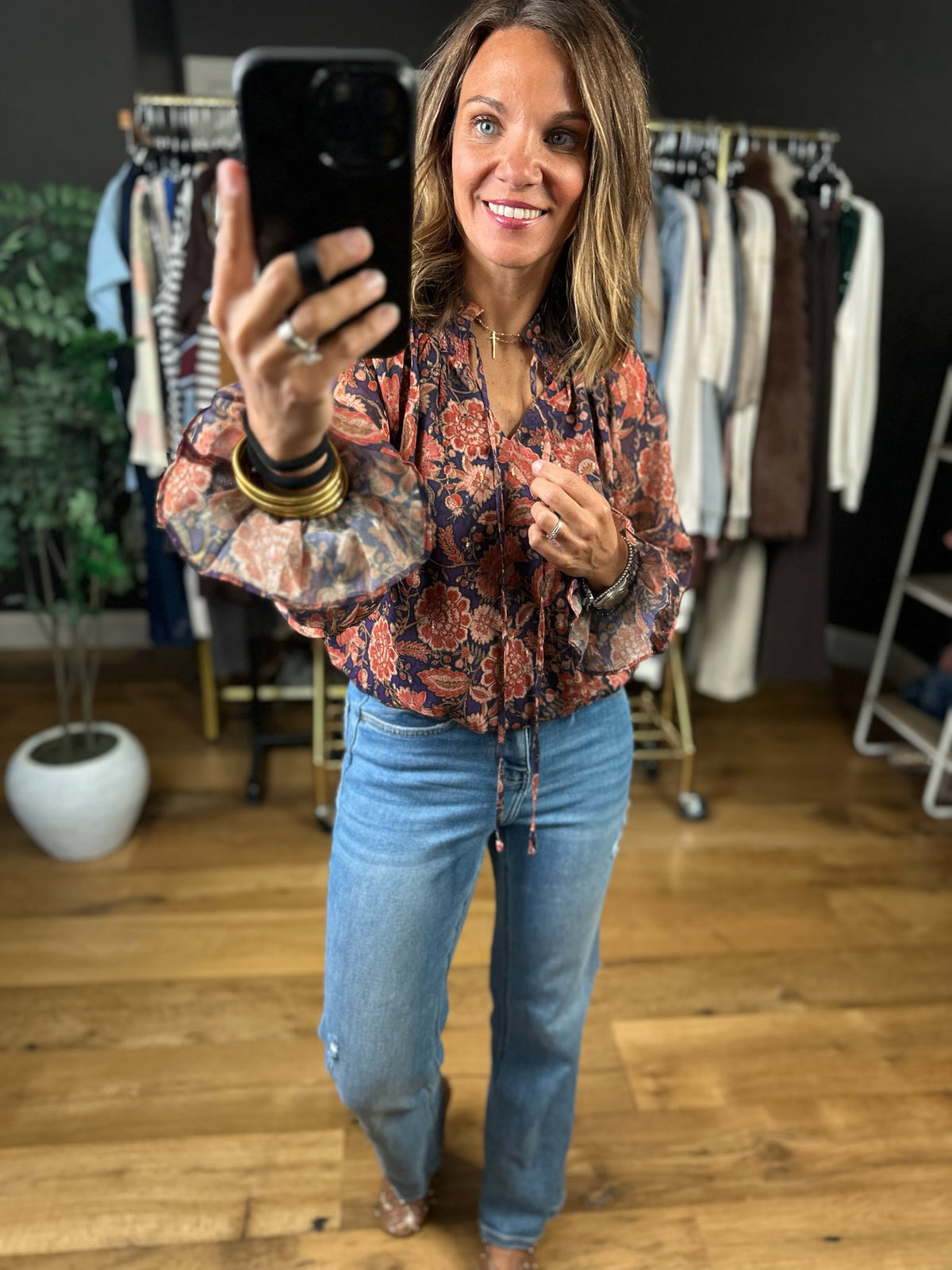 Wander Away Floral Long Sleeve Top-Long Sleeves-Fate-Anna Kaytes Boutique, Women's Fashion Boutique in Grinnell, Iowa