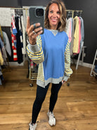 Real Dreams Contrasting Crew-Sweaters-Very J-Anna Kaytes Boutique, Women's Fashion Boutique in Grinnell, Iowa