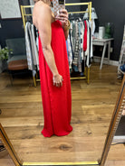 Ring The Alarm Strapless Wide-Leg Jumpsuit - Red-Bucketlist-Anna Kaytes Boutique, Women's Fashion Boutique in Grinnell, Iowa