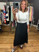 Make The Move Pleated Midi Skirt-Skirts-Les Amis-Anna Kaytes Boutique, Women's Fashion Boutique in Grinnell, Iowa