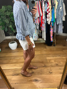 Want To Be Here Peplum Button-Down Top-Short Sleeves-ee:some-Anna Kaytes Boutique, Women's Fashion Boutique in Grinnell, Iowa