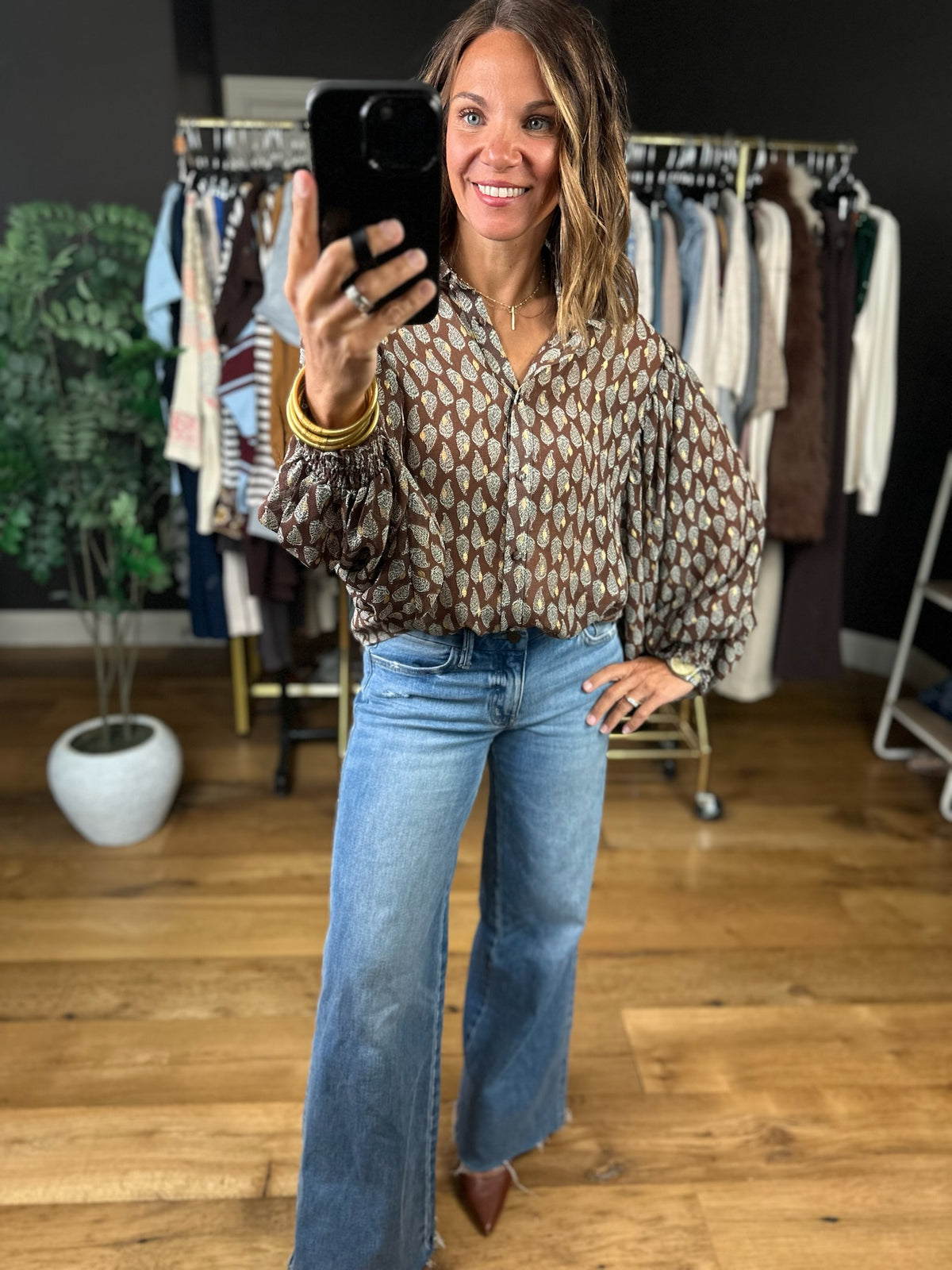 No Further Questions Button-Down Top-Long Sleeves-ee:some-Anna Kaytes Boutique, Women's Fashion Boutique in Grinnell, Iowa