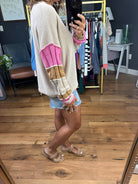 From Now On Color Block Knit Top - Taupe/Punch-Wishlist-Anna Kaytes Boutique, Women's Fashion Boutique in Grinnell, Iowa