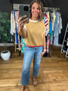 Make My Day Color Block Knit Top-Short Sleeves-Eesome-Anna Kaytes Boutique, Women's Fashion Boutique in Grinnell, Iowa