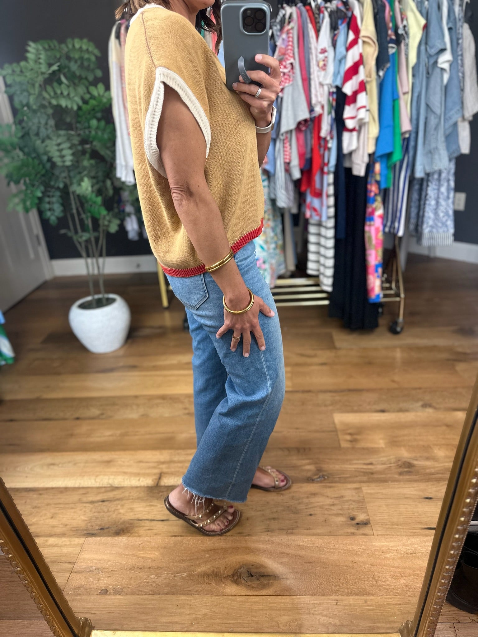 Make My Day Color Block Knit Top-Short Sleeves-Eesome-Anna Kaytes Boutique, Women's Fashion Boutique in Grinnell, Iowa