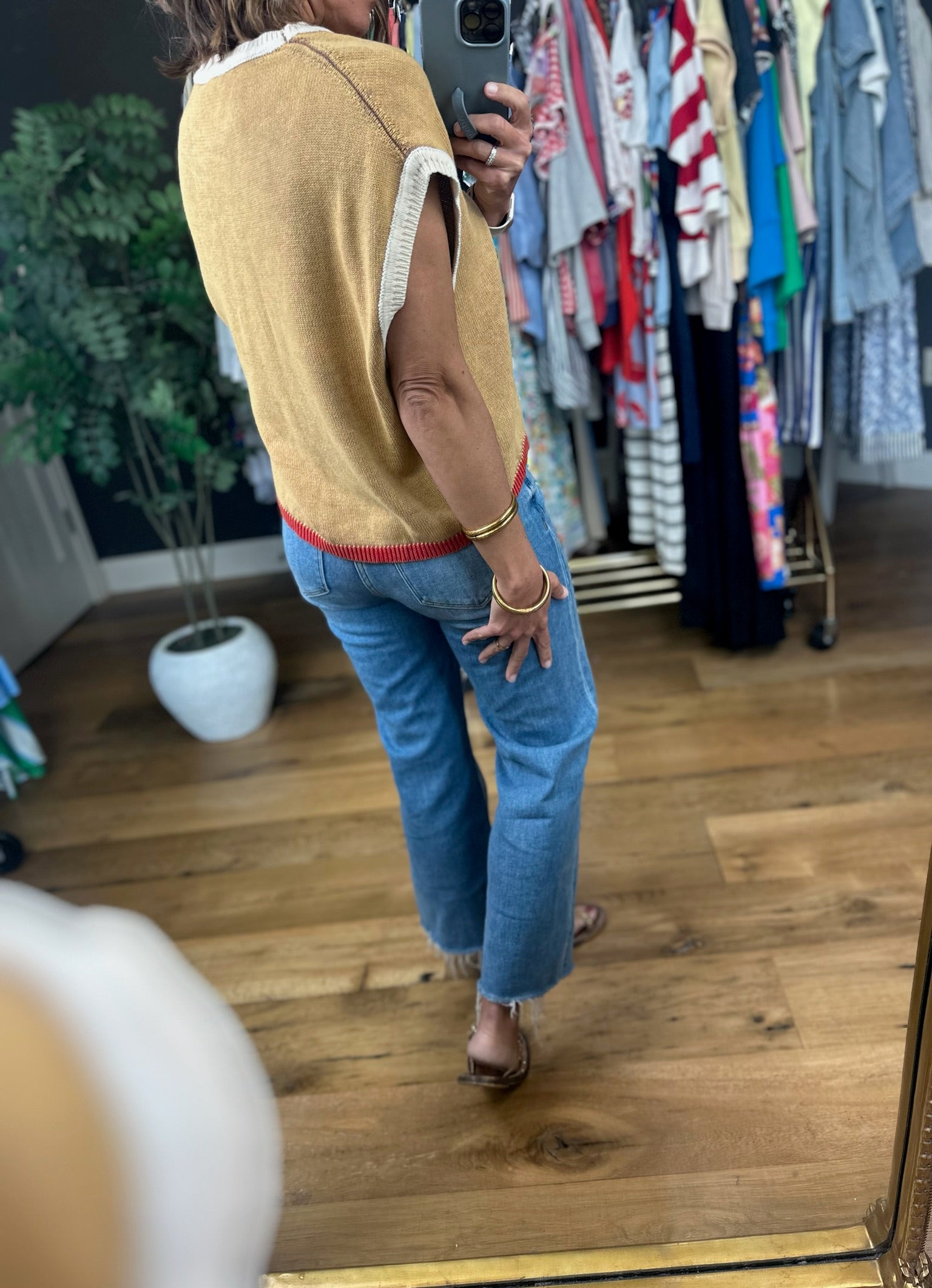 Make My Day Color Block Knit Top-Short Sleeves-Eesome-Anna Kaytes Boutique, Women's Fashion Boutique in Grinnell, Iowa