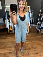 The Mina Denim Pocket Romper - Multiple Options-Rompers-Wishlist-Anna Kaytes Boutique, Women's Fashion Boutique in Grinnell, Iowa