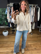 Honey I'm Home Knit Henley-Sweaters-ee:some-Anna Kaytes Boutique, Women's Fashion Boutique in Grinnell, Iowa