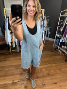 The Mina Denim Pocket Romper - Multiple Options-Rompers-Wishlist-Anna Kaytes Boutique, Women's Fashion Boutique in Grinnell, Iowa