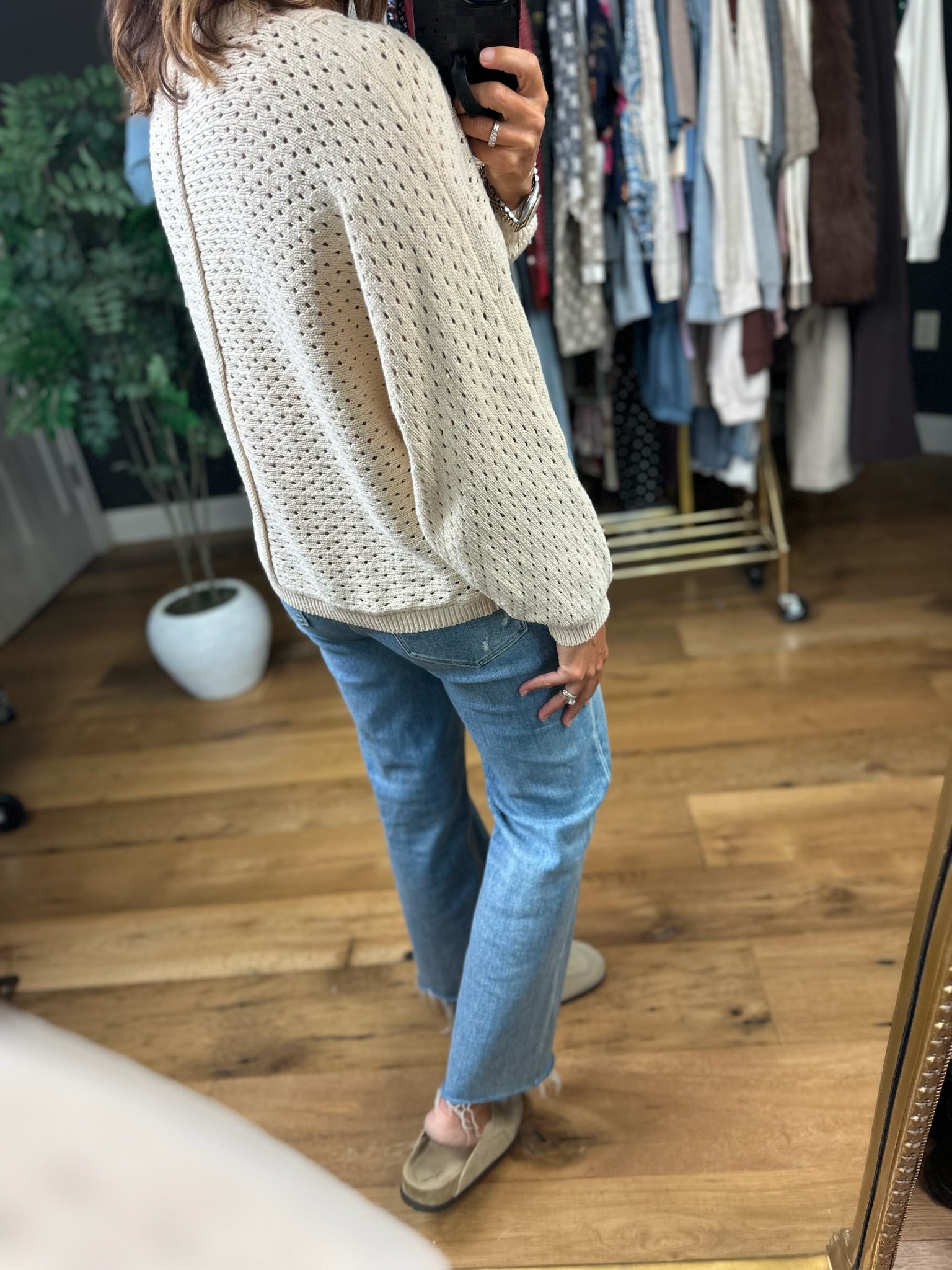Honey I'm Home Knit Henley-Sweaters-ee:some-Anna Kaytes Boutique, Women's Fashion Boutique in Grinnell, Iowa