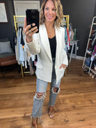 Mean Business Pocket Blazer - Ivory-Blazers-Staccato 32152R-Anna Kaytes Boutique, Women's Fashion Boutique in Grinnell, Iowa